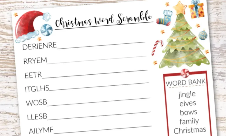 Printable:5svmw7jku5a= Christmas Word Scramble