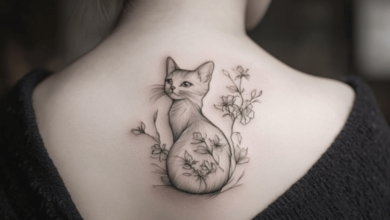 Outline:_Qafirzjrda= Cat Tattoo